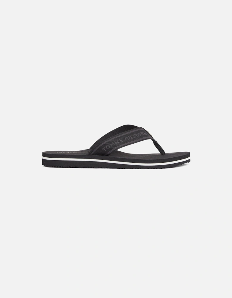 Logo Webbing Flip Flop - Black