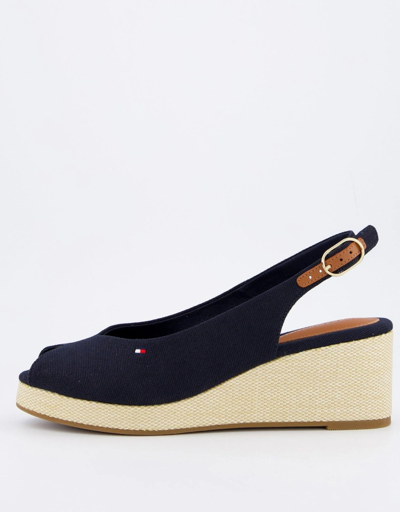 Slingback Espadrille Wedge - Navy