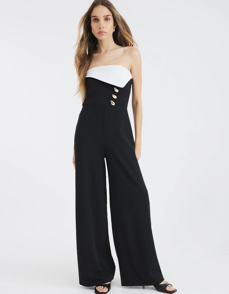 Bandeau Trim Jumpsuit - Black