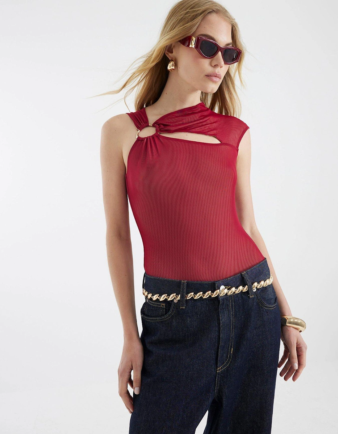 Trim Cut Out Mesh Bodysuit, 2 of 1