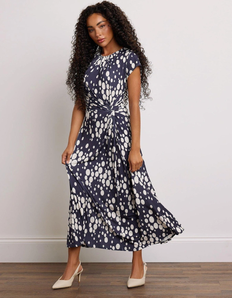 Petite Spot Twist Midi Dress