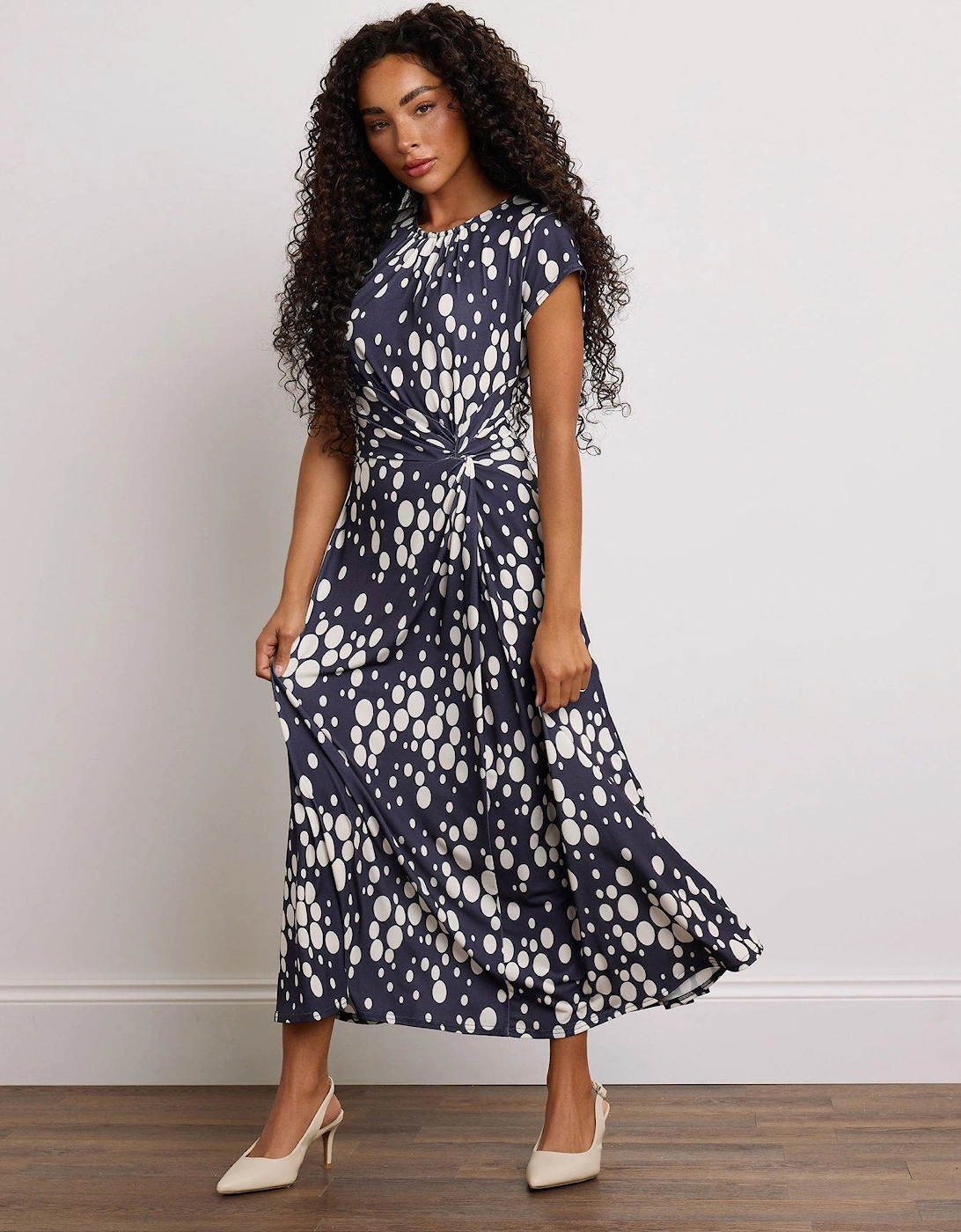 Petite Spot Twist Midi Dress, 2 of 1