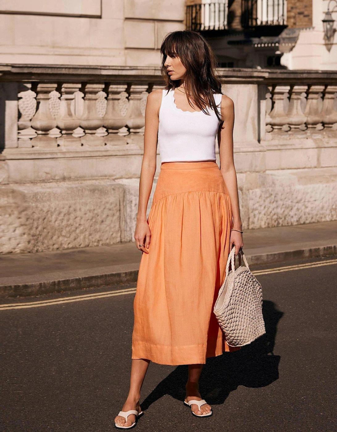 Drop Waist Maxi Skirt - Orange, 2 of 1