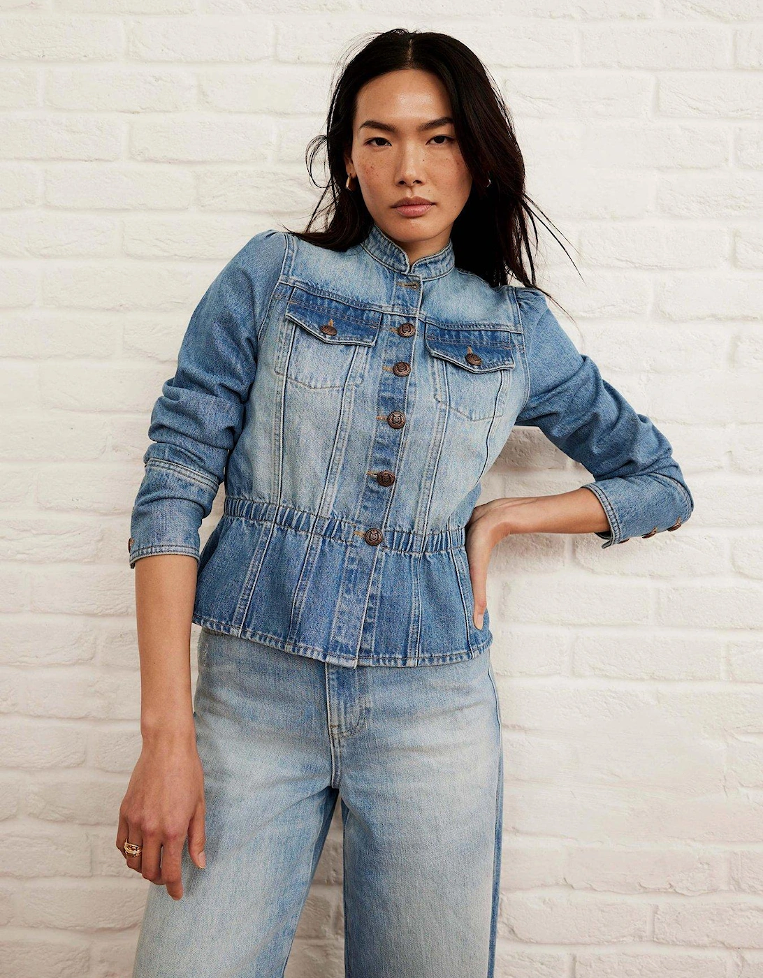 Indigo Peplum Denim Jacket - Blue, 2 of 1