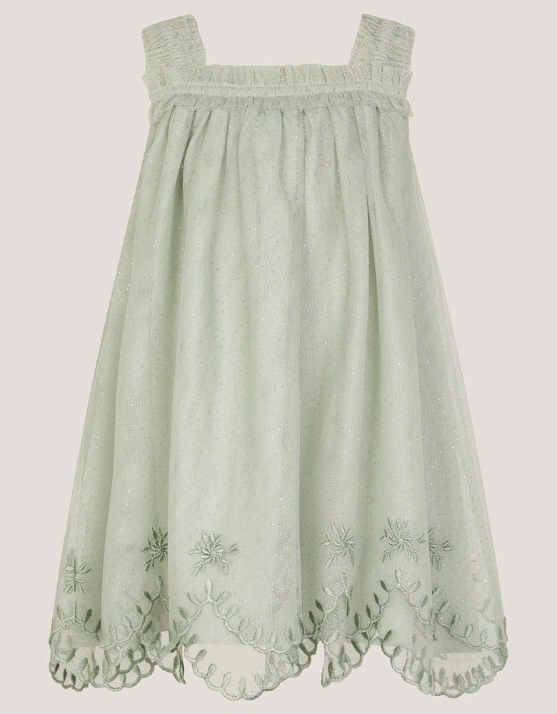 Baby Girls Bonnie Embroidered Tierre Dress - Light Green