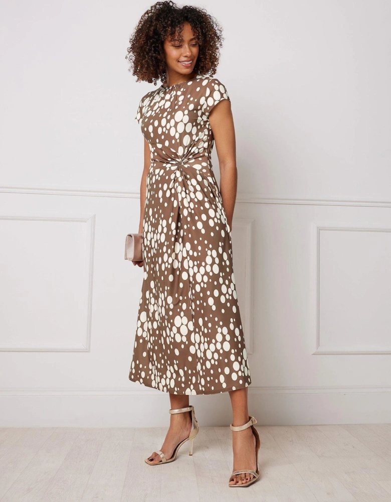 Spot Twist Midi Dress