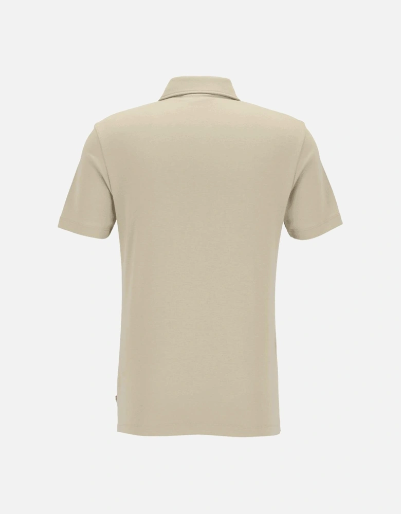 Palosh Cotton Rubberised Logo Beige Polo Shirt