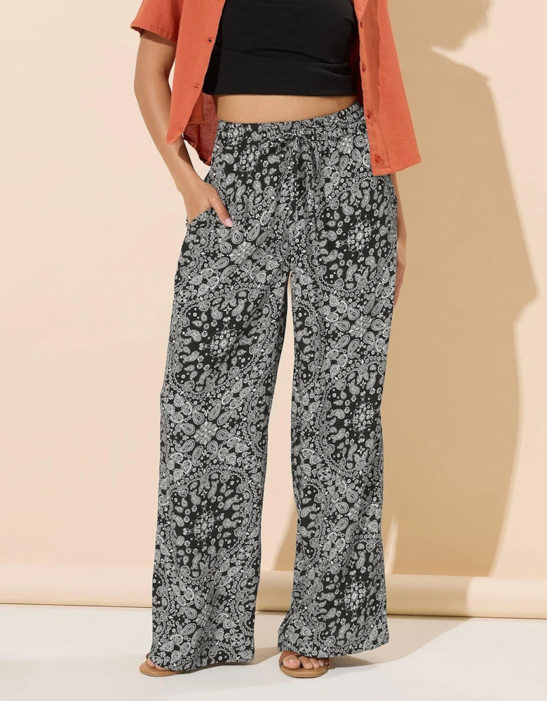 Petite Bandana Wide Leg Trouser