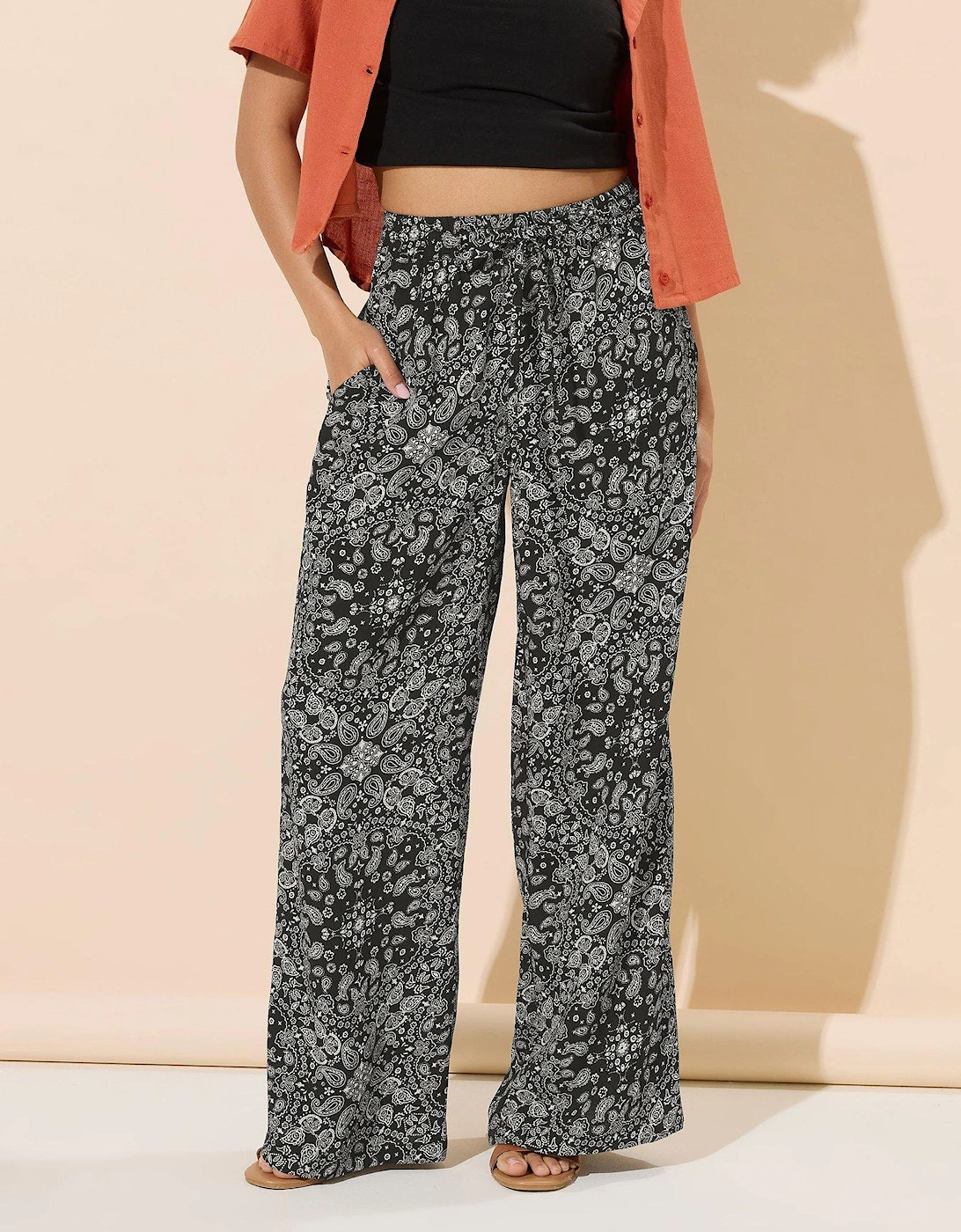 Petite Bandana Wide Leg Trouser, 2 of 1