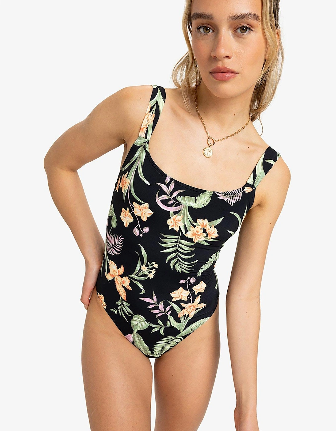 Womens Beach Classics One Piece Swimsuit - Black, 2 of 1