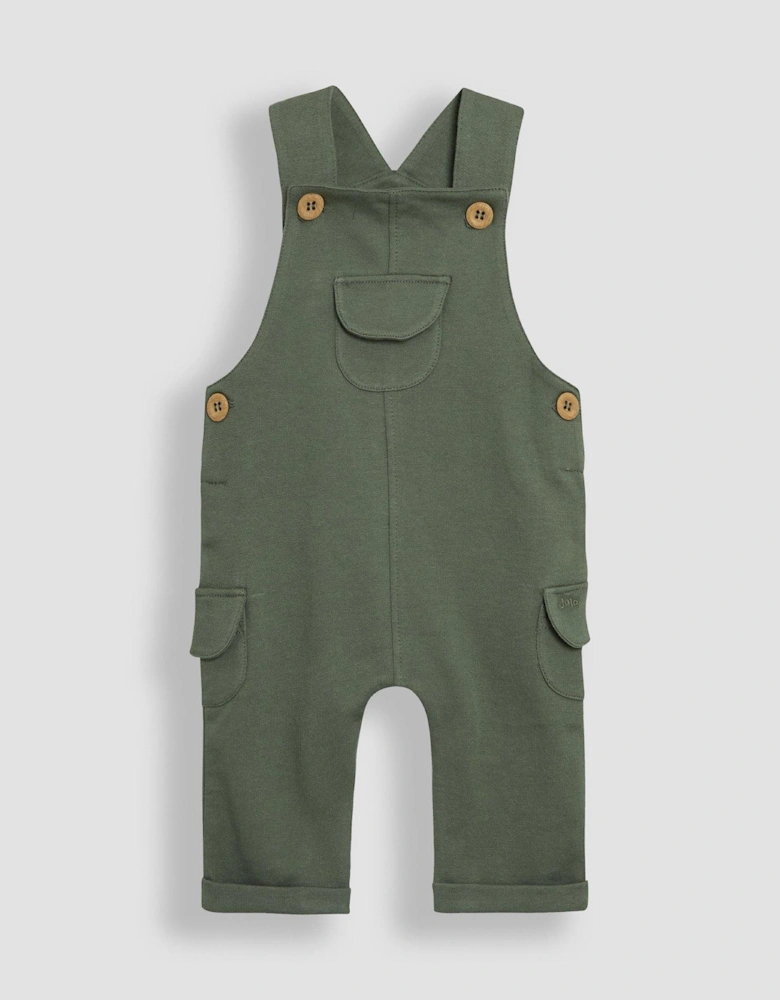 Baby Boys 3-piece Cargo Dungarees & T-shirt Set With Hat - Khaki