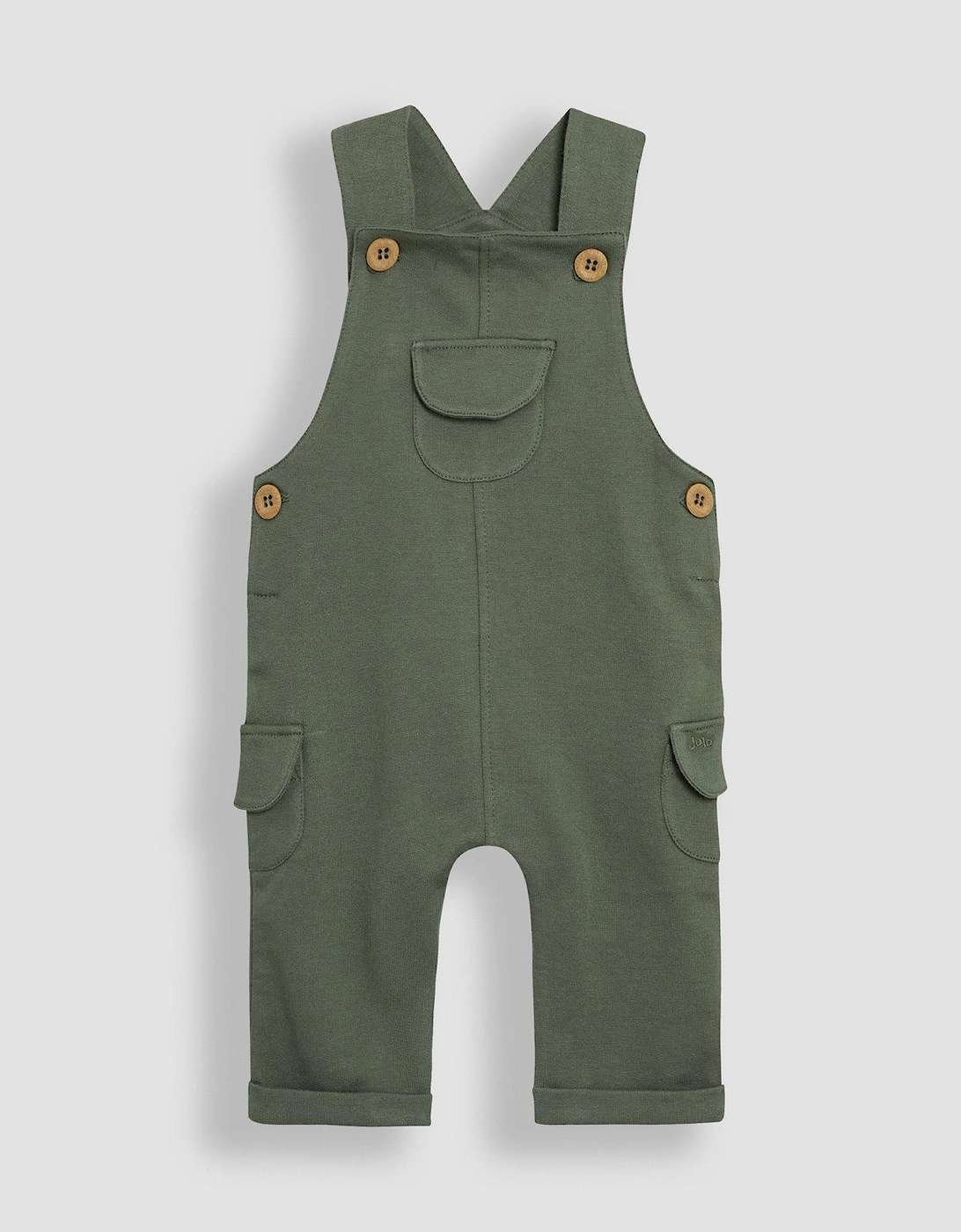 Baby Boys 3-piece Cargo Dungarees & T-shirt Set With Hat - Khaki