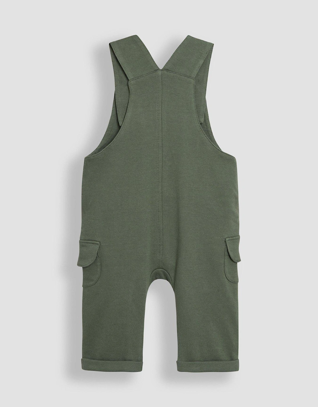 Baby Boys 3-piece Cargo Dungarees & T-shirt Set With Hat - Khaki