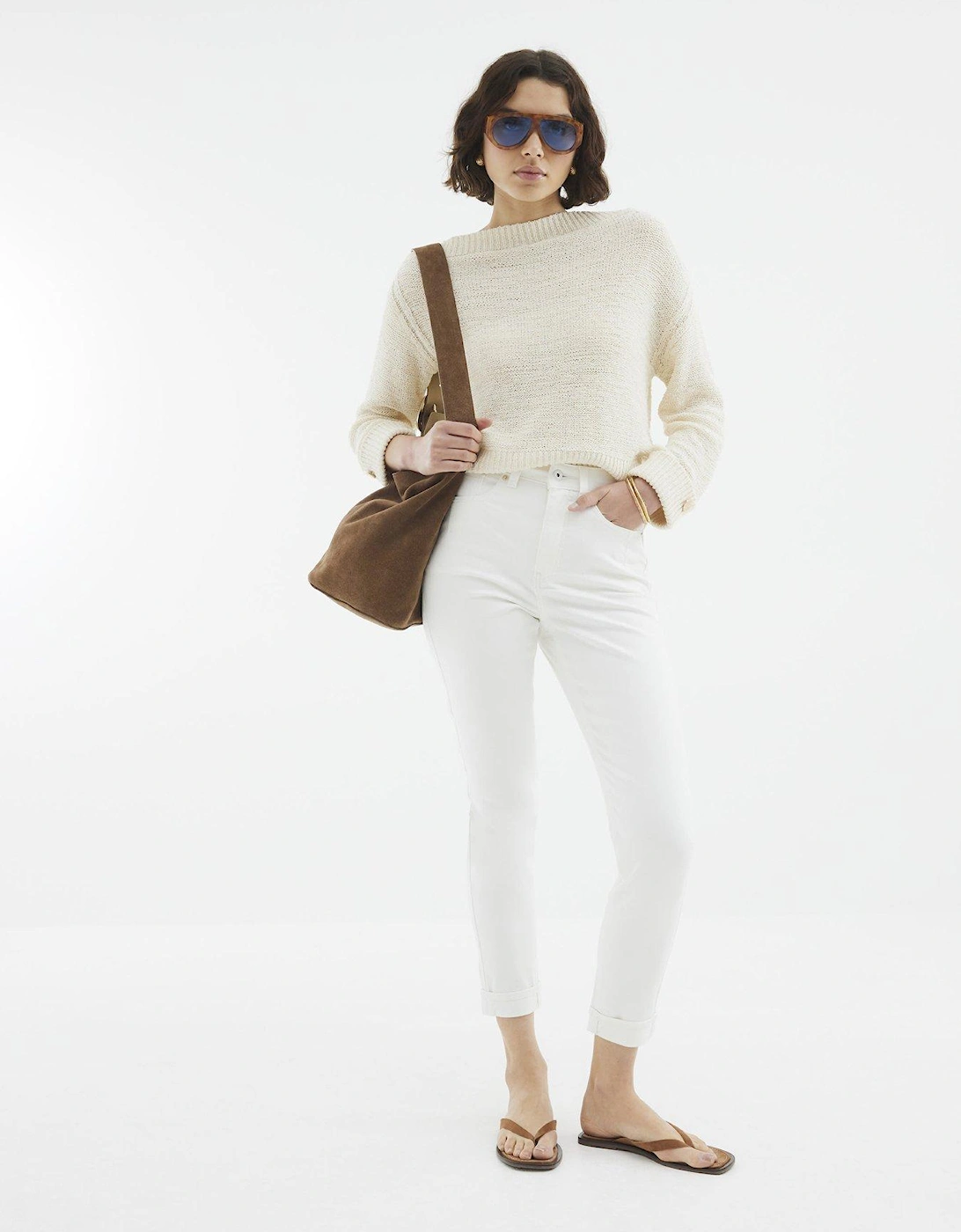 High Rise Mom Jeans - White, 2 of 1