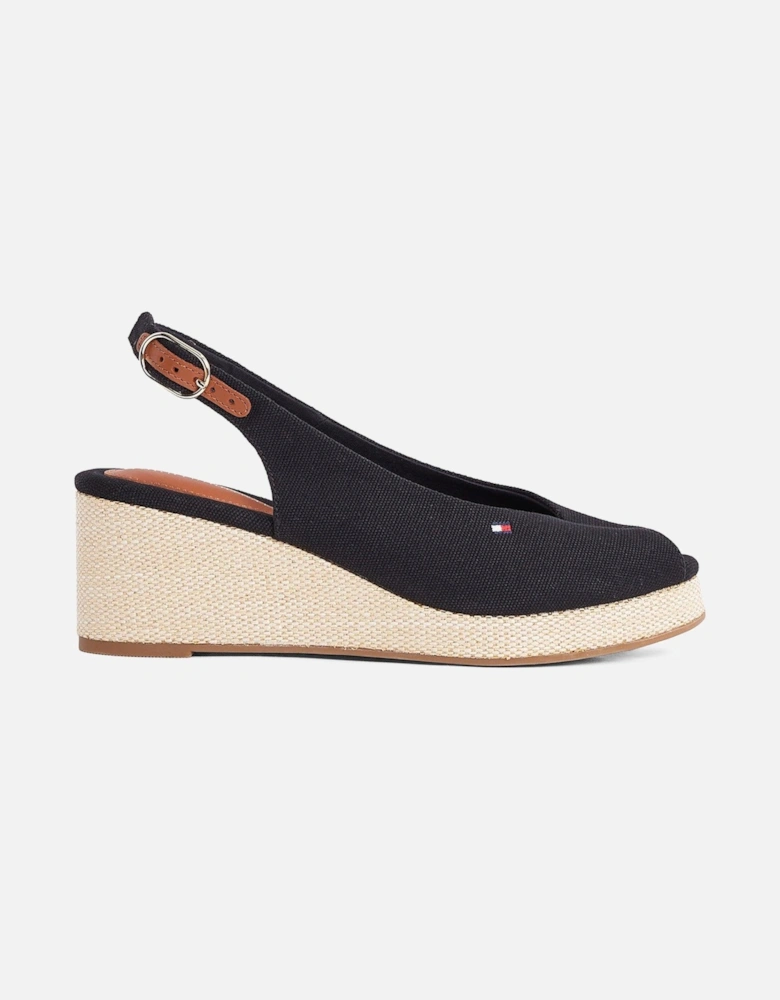Slingback Espadrille Wedge - Black