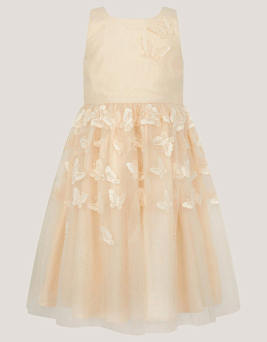 Girls Mapel Butterfly Scuba Dress - Beige, 2 of 1