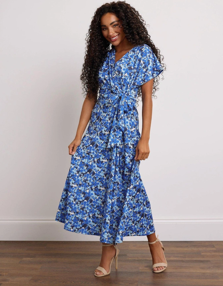 Petite Floral Side Twist Dress