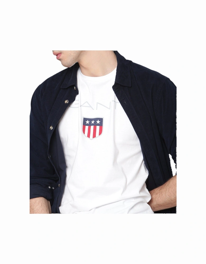 Mens T Shirt Original Shield Crew Neck Pullover Soft Cotton Summer Tee