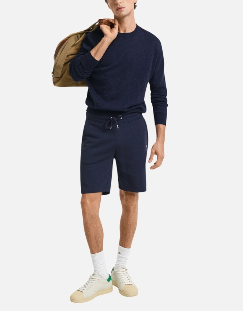 Shield Drawstring Sweat Shorts Cotton Regular Fit Summer Half Pants