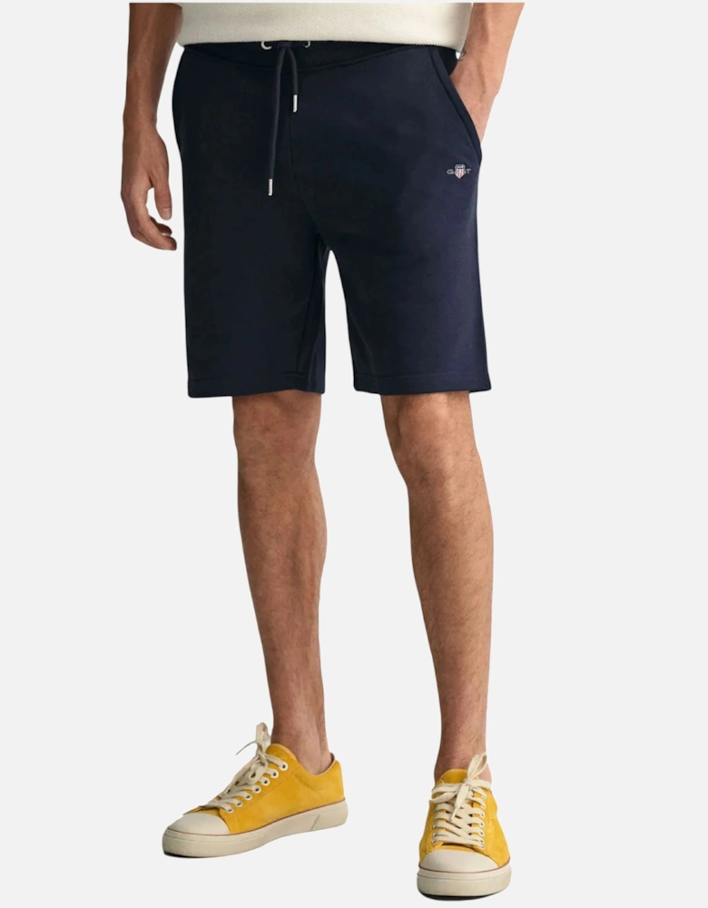Shield Drawstring Sweat Shorts Cotton Regular Fit Summer Half Pants