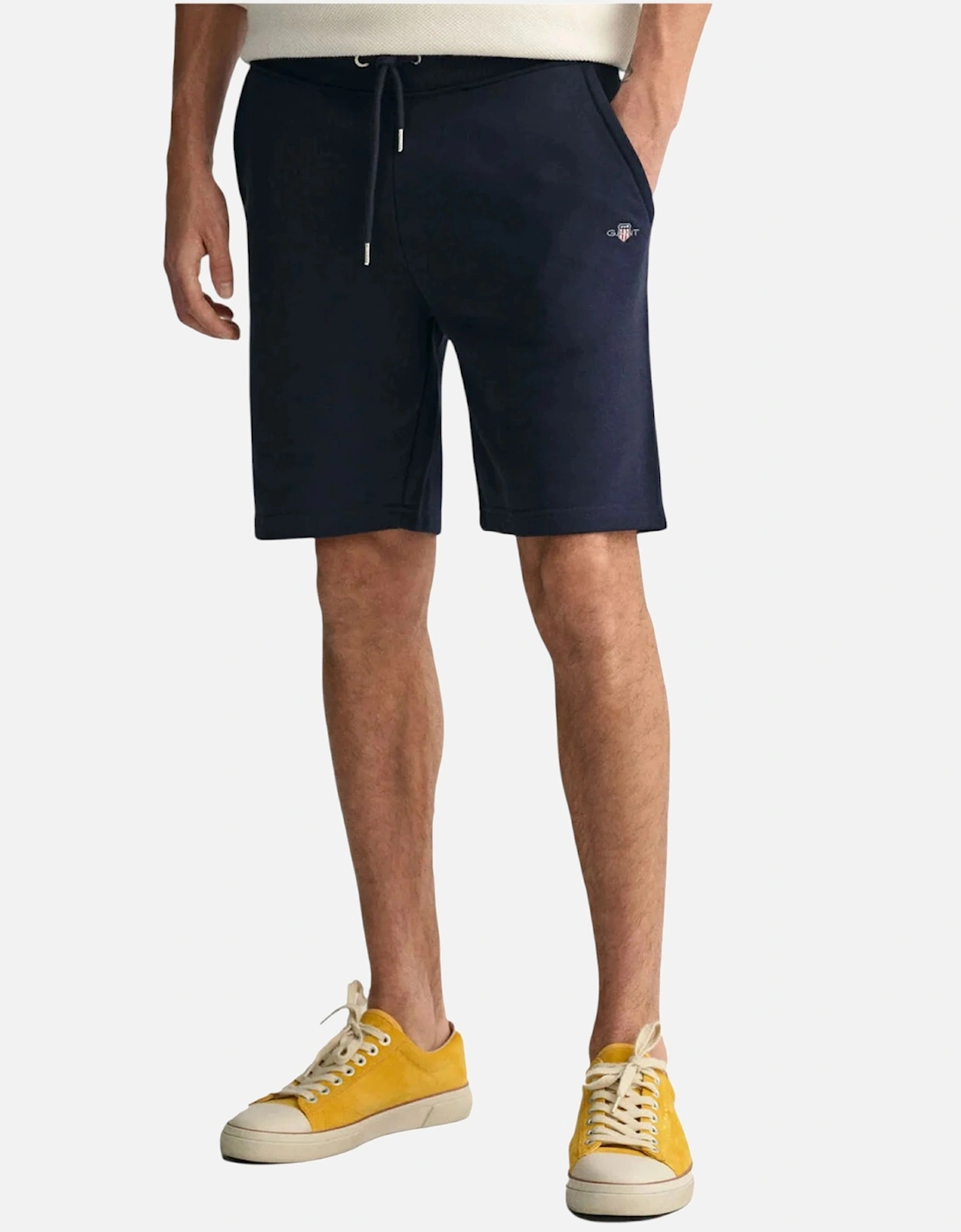 Shield Drawstring Sweat Shorts Cotton Regular Fit Summer Half Pants
