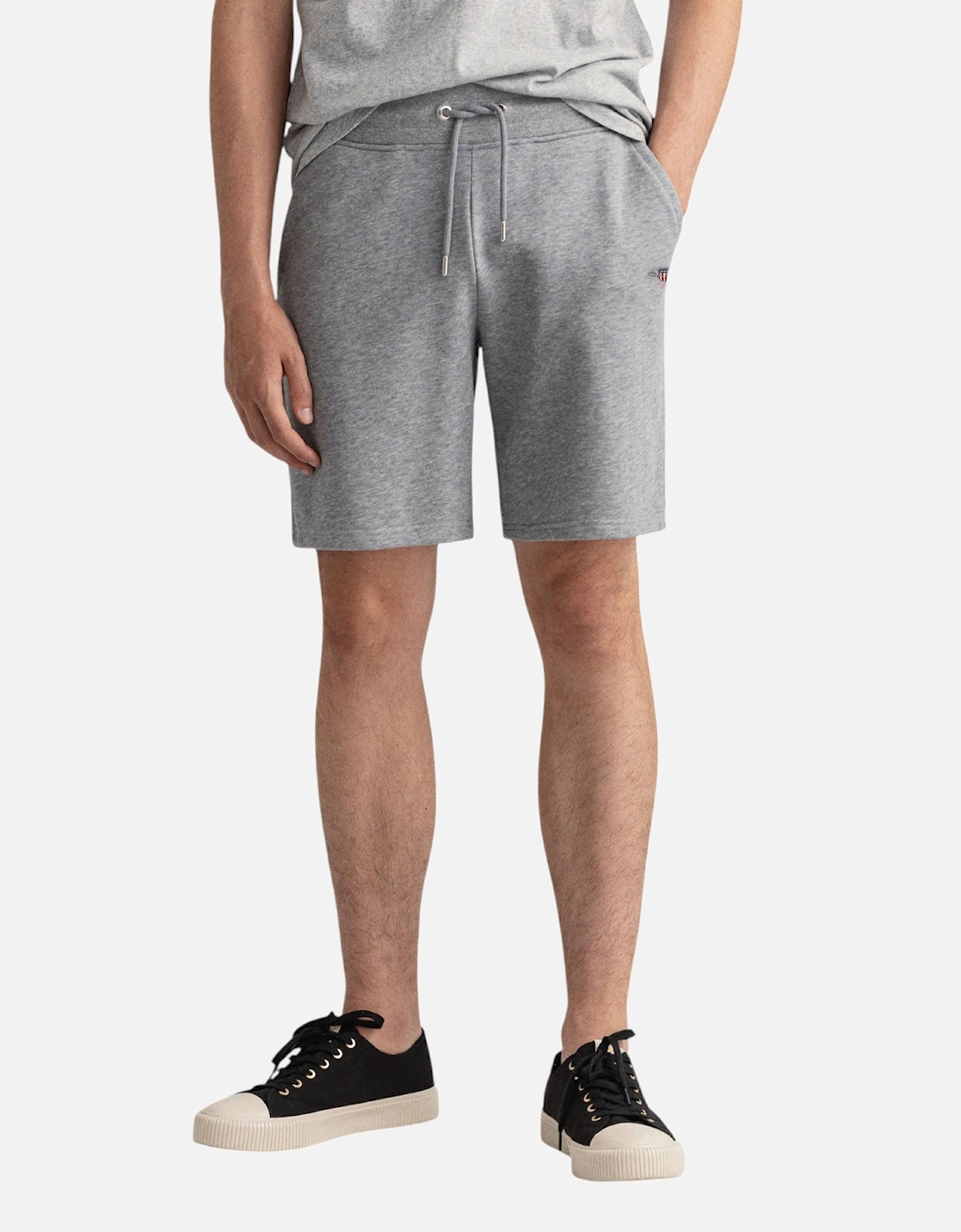 Shield Drawstring Sweat Shorts Cotton Regular Fit Summer Half Pants, 9 of 8