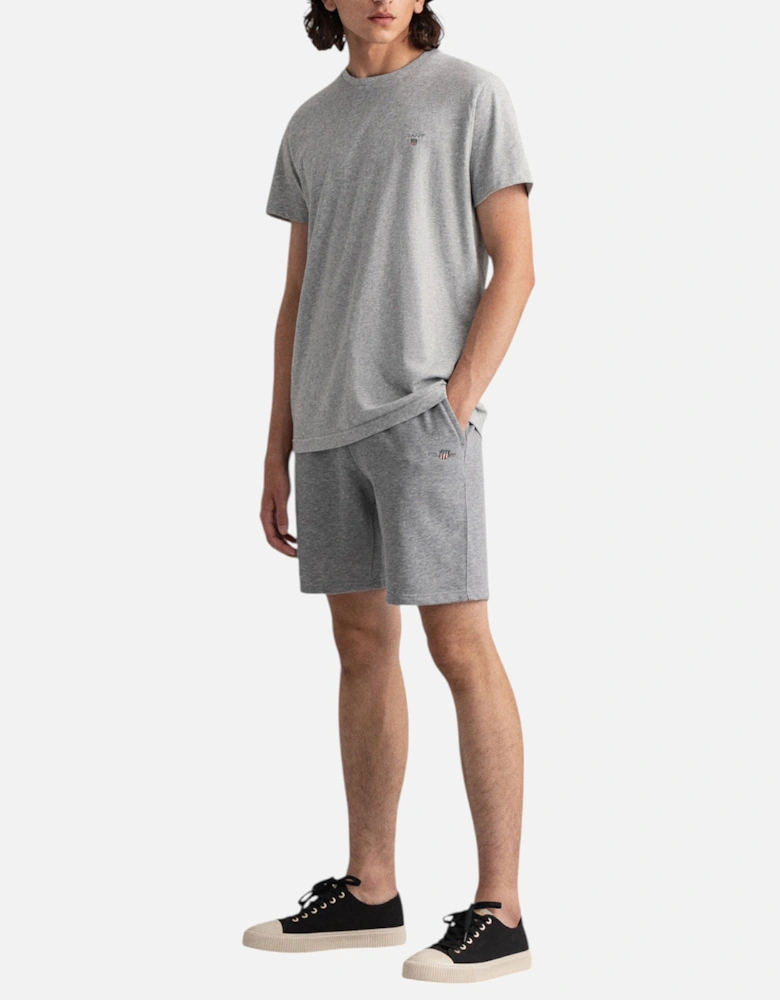 Shield Drawstring Sweat Shorts Cotton Regular Fit Summer Half Pants
