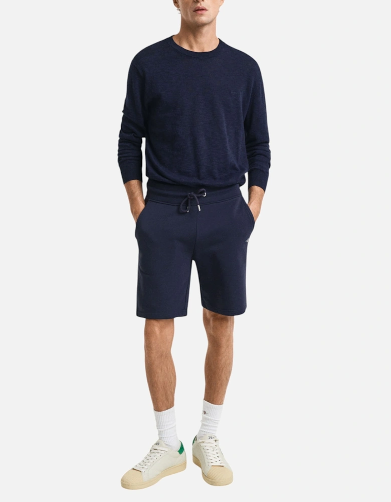 Shield Drawstring Sweat Shorts Cotton Regular Fit Summer Half Pants