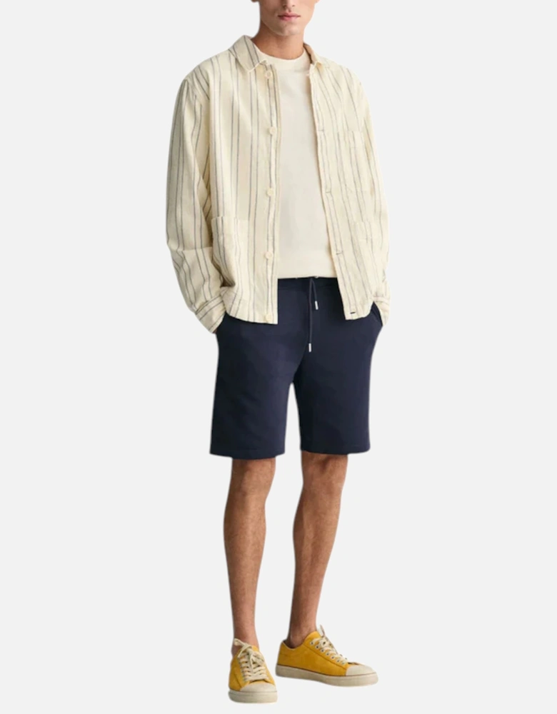 Shield Drawstring Sweat Shorts Cotton Regular Fit Summer Half Pants