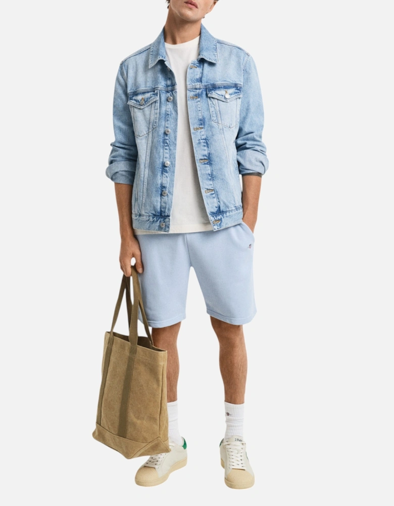 Shield Drawstring Sweat Shorts Cotton Regular Fit Summer Half Pants