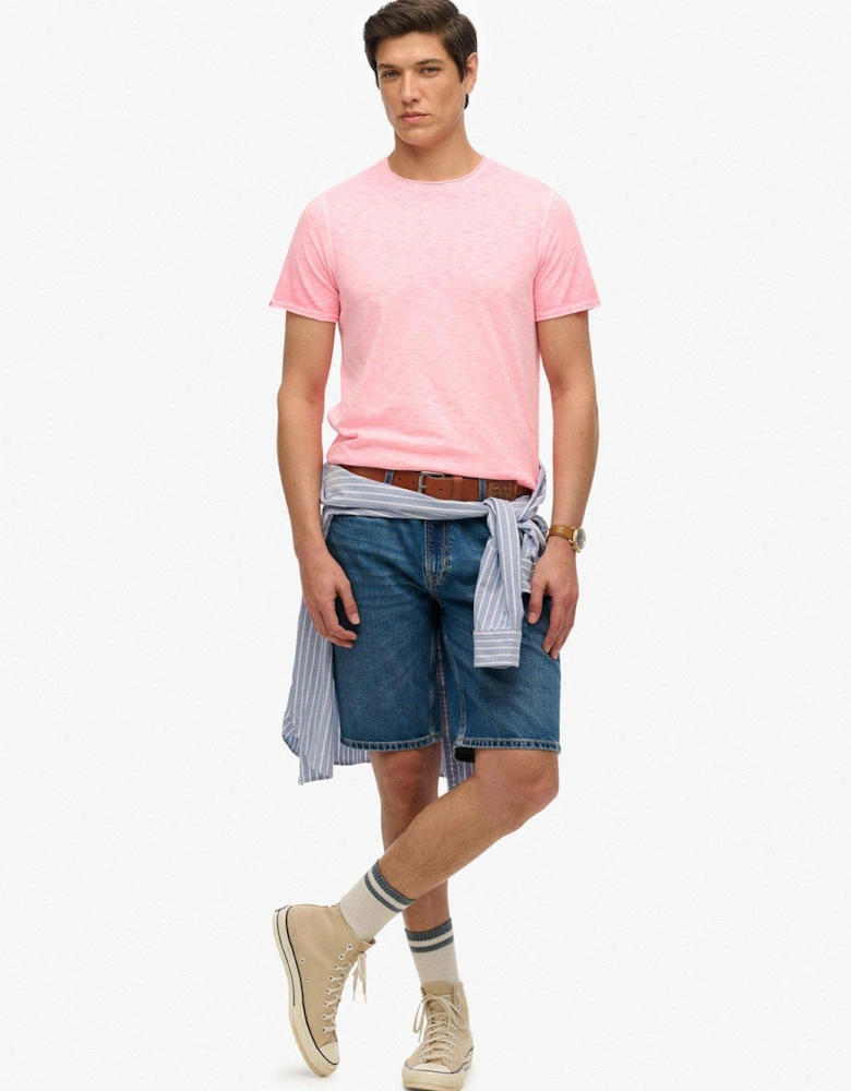 Raw Edge Slub T-Shirt - Pink