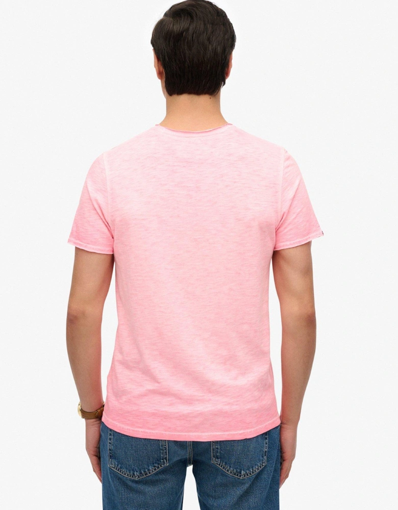 Raw Edge Slub T-Shirt - Pink