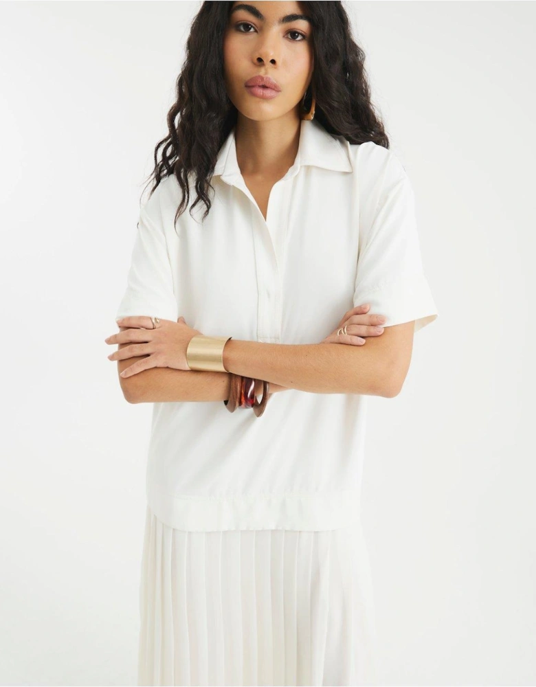 Polo Shirt Dress - Cream