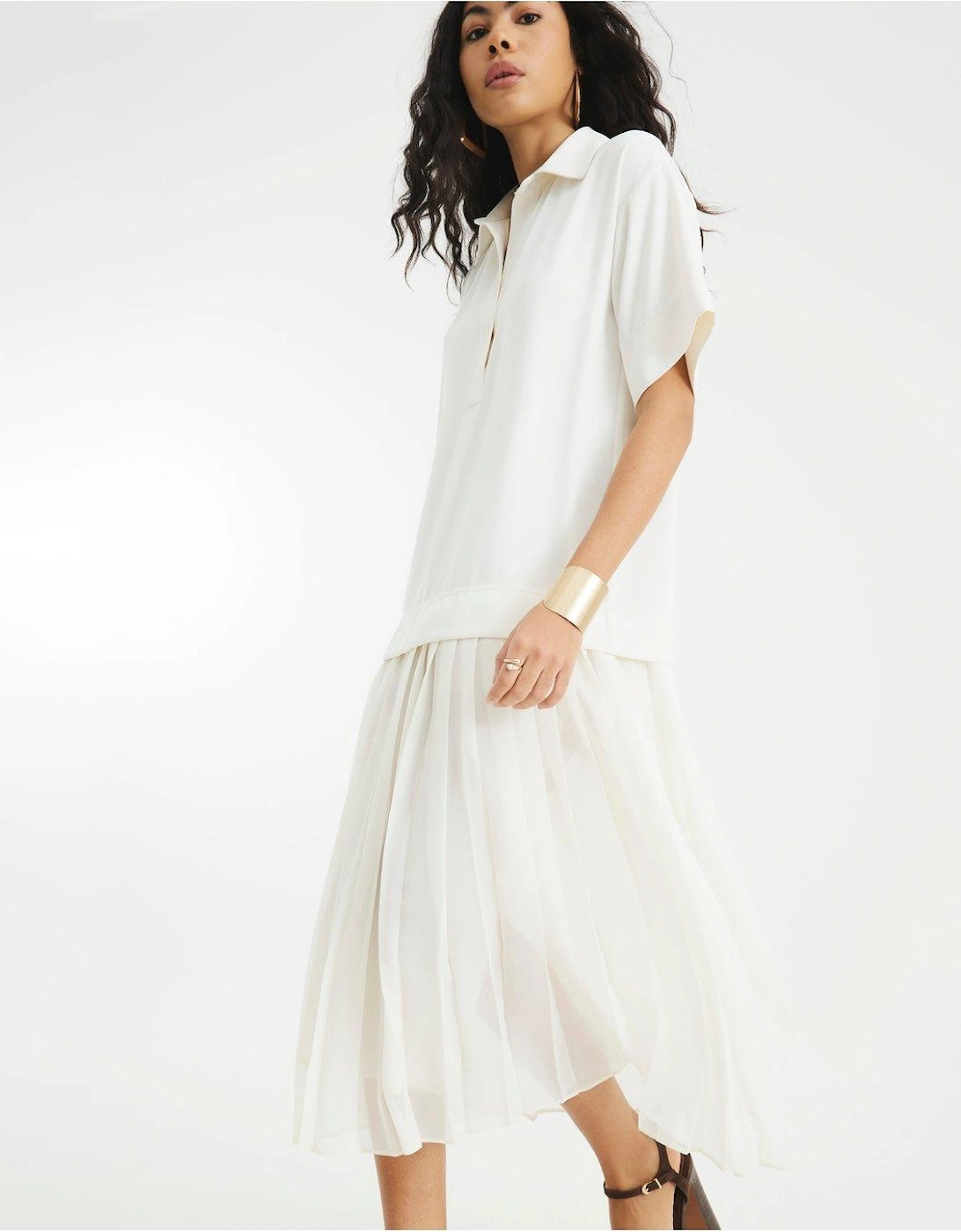 Polo Shirt Dress - Cream
