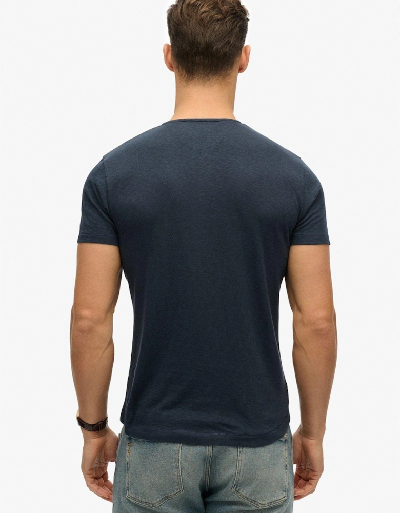 Merchant Short Sleeve Grandad Jersey T-Shirt - Navy