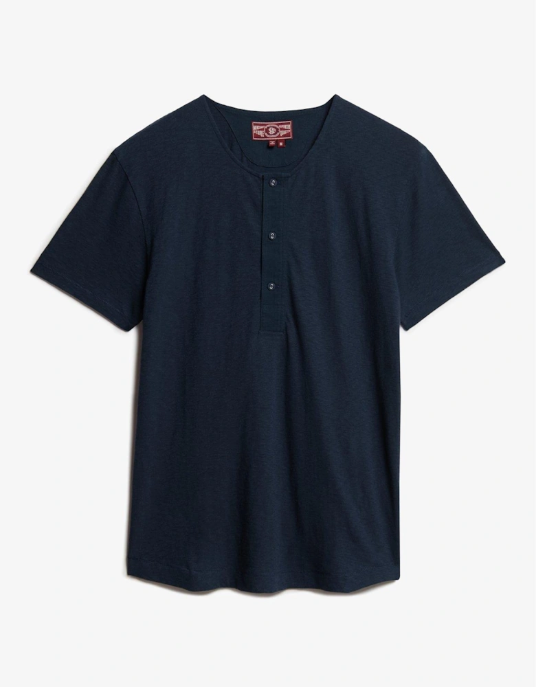 Merchant Short Sleeve Grandad Jersey T-Shirt - Navy