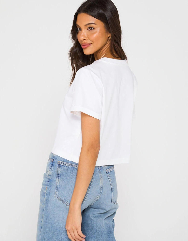 Monogram Logo Cropped T-shirt - White