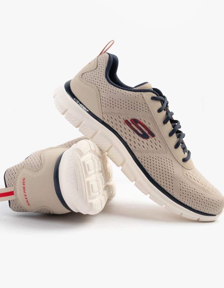 TRACK - LESHUR Mens Trainers Taupe/Navy