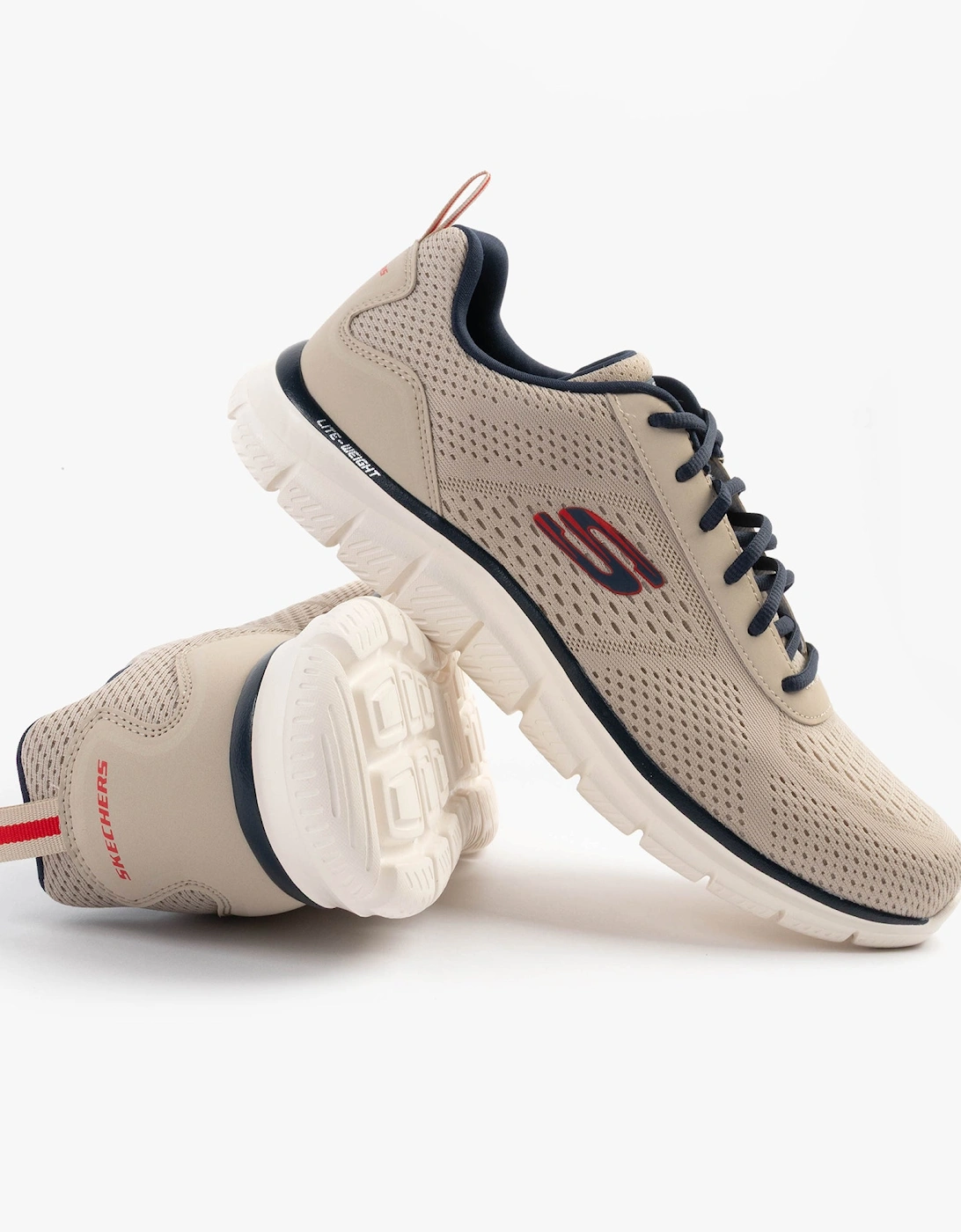 TRACK - LESHUR Mens Trainers Taupe/Navy