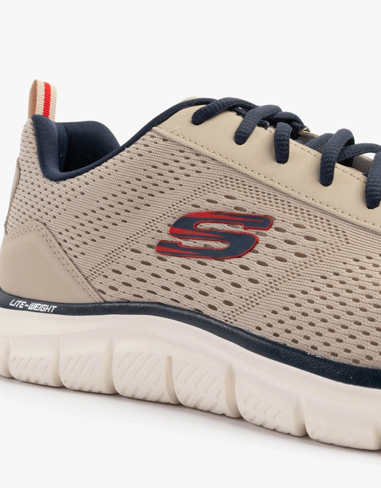 TRACK - LESHUR Mens Trainers Taupe/Navy