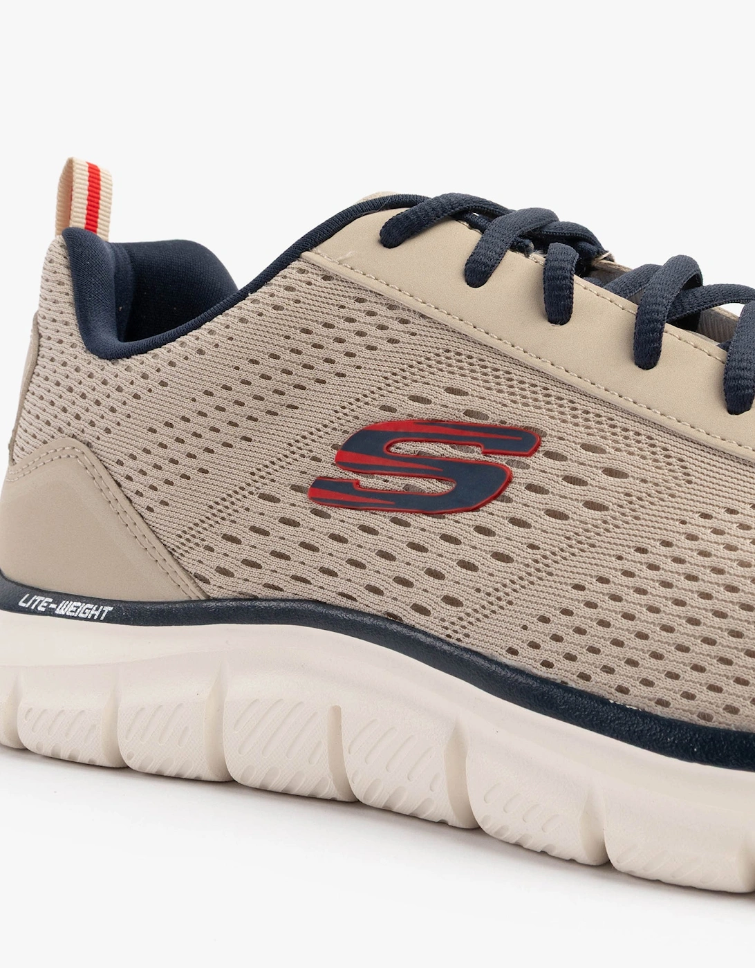 TRACK - LESHUR Mens Trainers Taupe/Navy