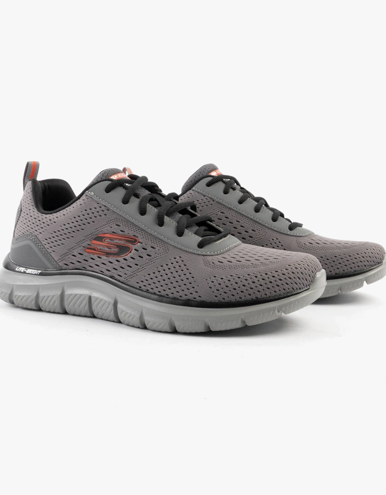 TRACK - LESHUR Mens Trainers Charcoal/Orange