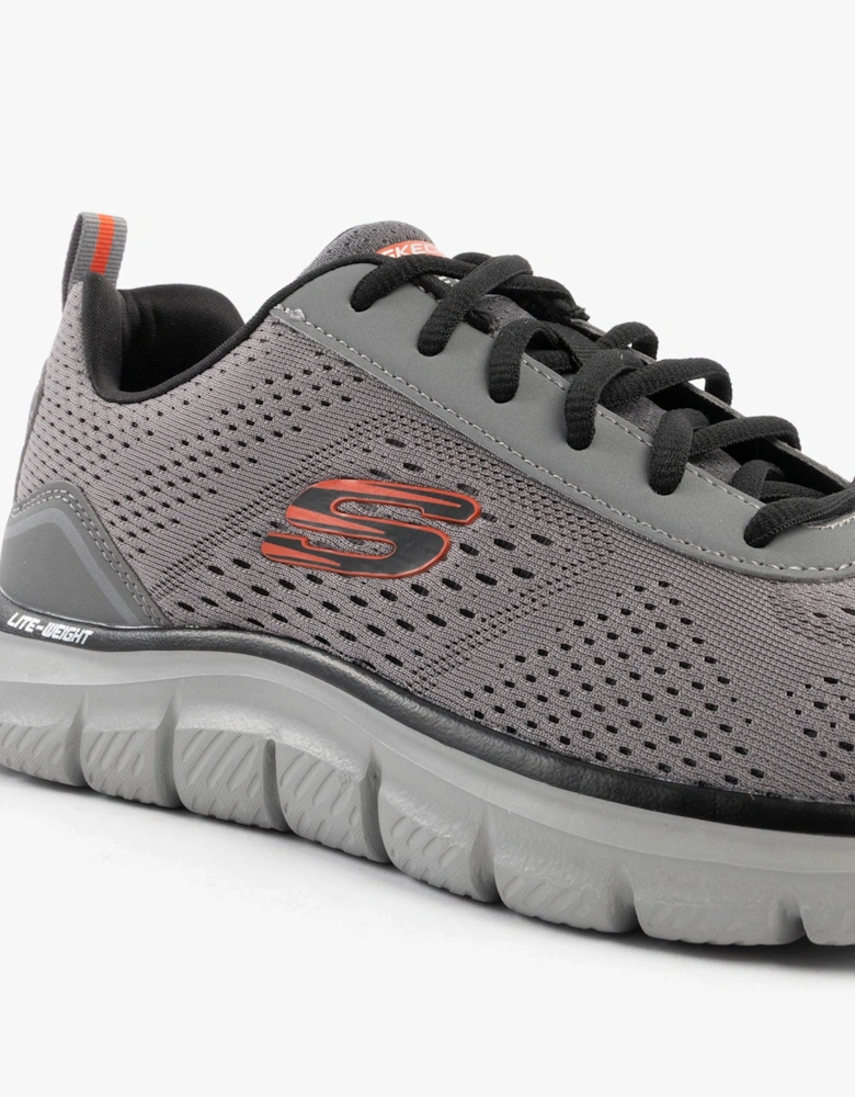 TRACK - LESHUR Mens Trainers Charcoal/Orange