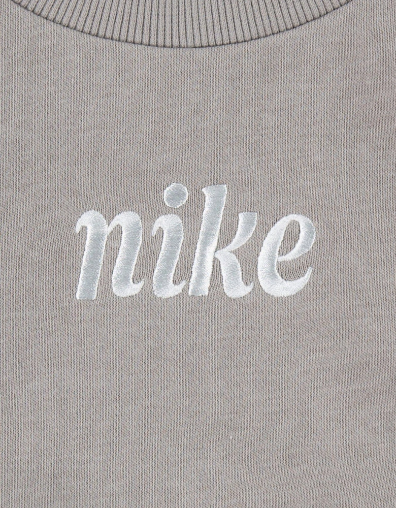 Kids Girls Essentials Crew And Jogger Set - Grey