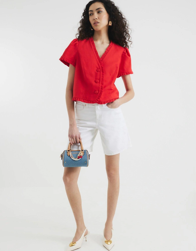 Longline Bermuda Short - White