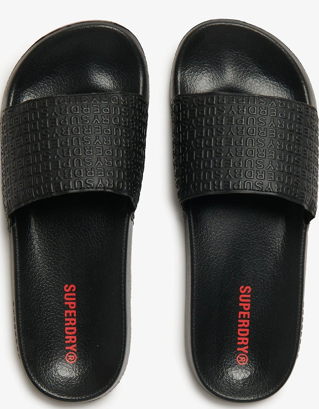 Aop Embossed Pool Sliders - Black