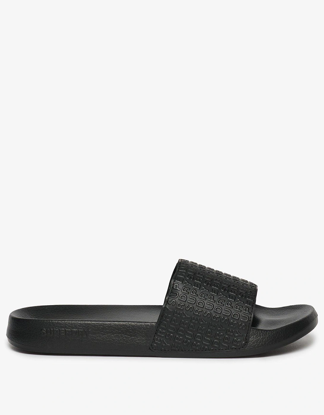 Aop Embossed Pool Sliders - Black