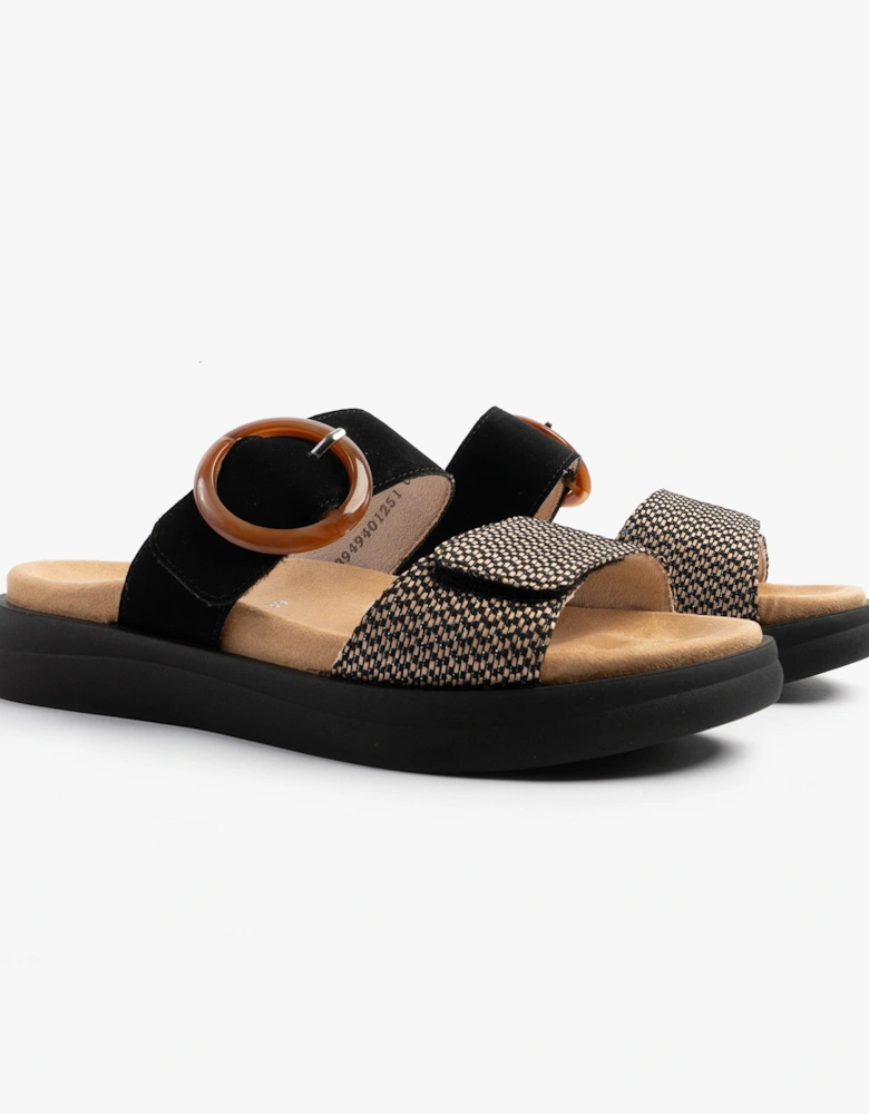 D2N51-03 Womens Sandals Black Combination
