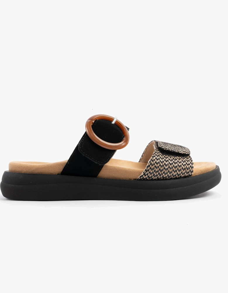 D2N51-03 Womens Sandals Black Combination