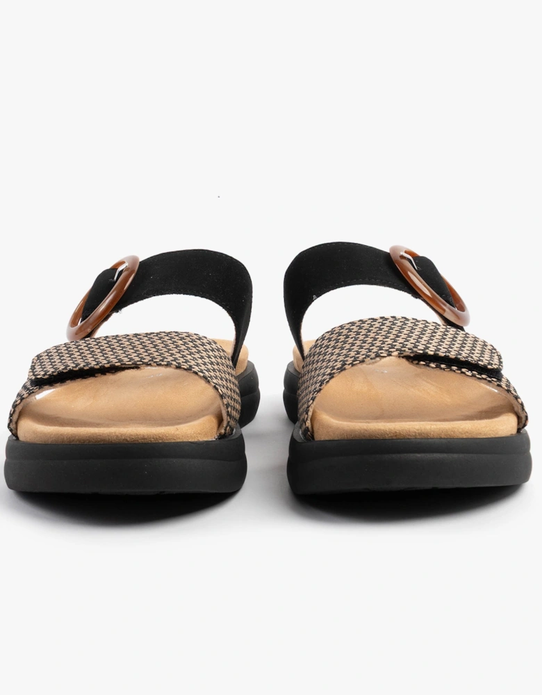 D2N51-03 Womens Sandals Black Combination